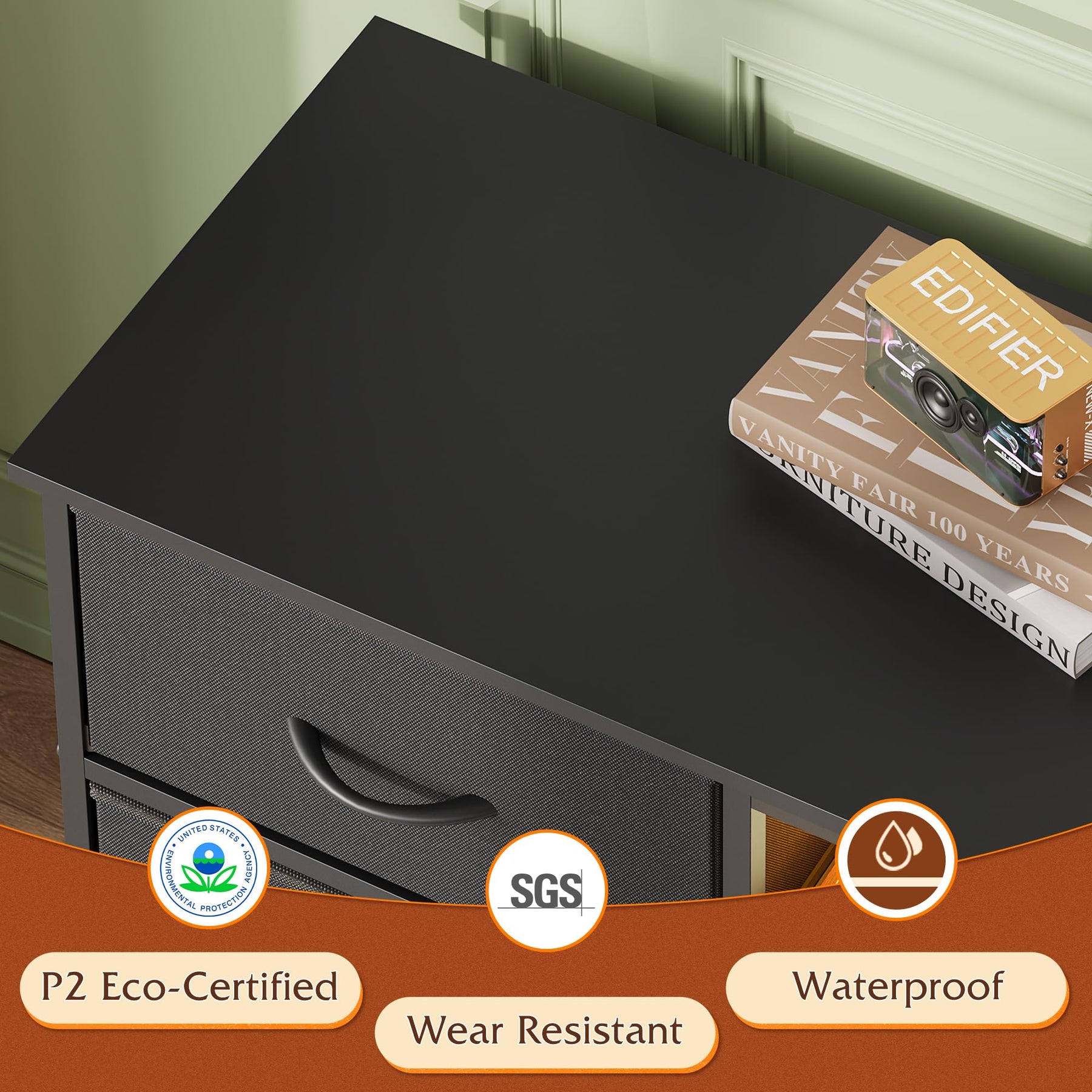 WLIVE LED Dresser TV Stand for 65 Inch TV, 8 Drawers, White