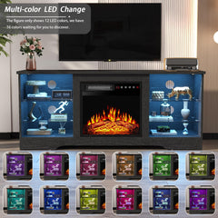 PRETZI Fireplace TV Stand with 36" Fireplace Up to 80" TVs for Living Room