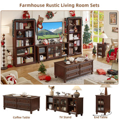 RWYHG Farmhouse TV Stand for 60 in TV, Entertainment Center for Living Room