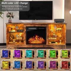 PRETZI Fireplace TV Stand with 36" Fireplace Up to 80" TVs for Living Room