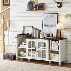 RWYHG Farmhouse TV Stand for 60 in TV, Entertainment Center for Living Room