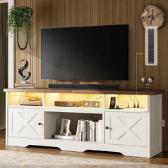 Casaottima TV Stand for 65 Inch TV, Entertainment Center, White