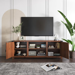 YESHOMY Modern Farmhouse TV Stand with Barn Door for 65 Inch TV, Gray Wash