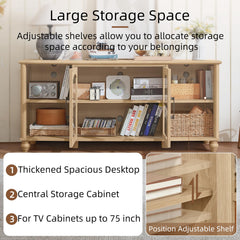 RWYHG Farmhouse TV Stand for 60 in TV, Entertainment Center for Living Room