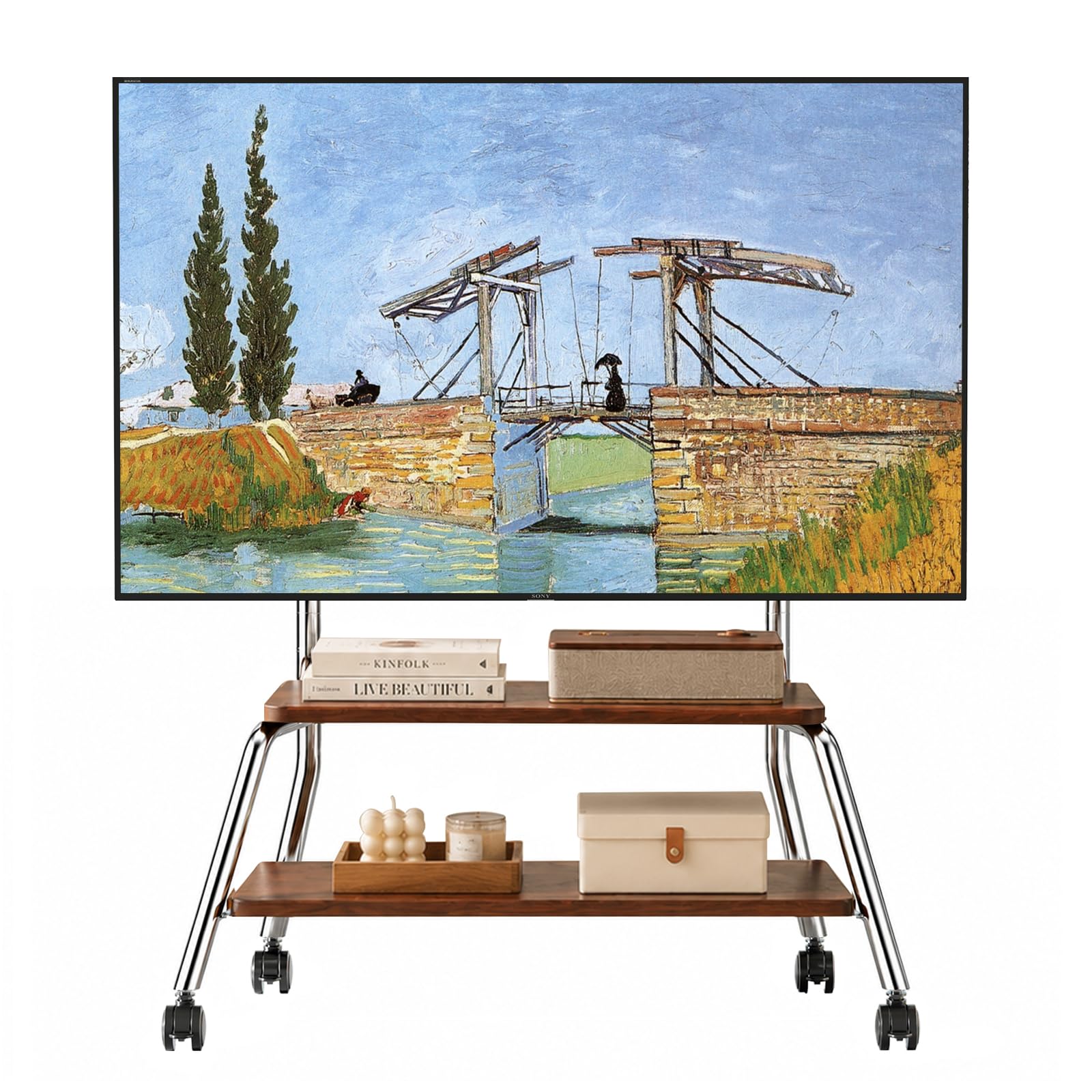 BEISHI Mobile TV Stand on Wheels for 32-75 Inch TVs