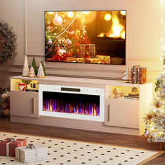 VITESSE 70”Fireplace TV Stand,Modern Entertainment Center Heating Fireplace