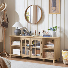 RWYHG Farmhouse TV Stand for 60 in TV, Entertainment Center for Living Room