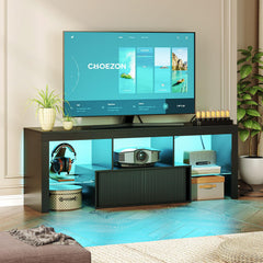 CHOEZON LED TV Stand for 60 inch TVs, Media Entertainment Center, White