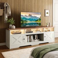 Casaottima TV Stand for 65 Inch TV, Entertainment Center, White