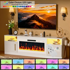 PRETZI Fireplace TV Stand with 36" Fireplace Up to 80" TVs for Living Room