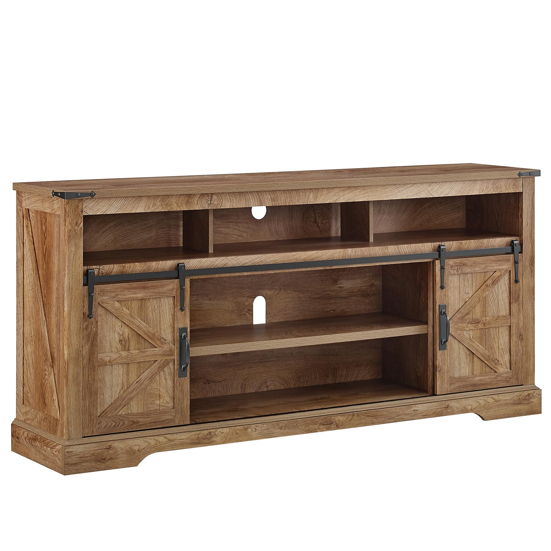 OKD 70" Farmhouse TV Stand for TVs up to 80", Antique White