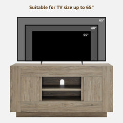 OKD 70" TV Stand for 80" TV, Thick Block Media Console, Antique White