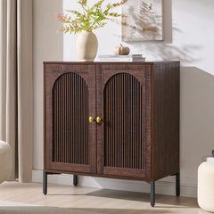 IFBUY 92.63" W Mid Century Modern TV Stands for Living Room, Brown
