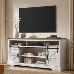 OKD 70" Farmhouse TV Stand for TVs up to 80", Antique White