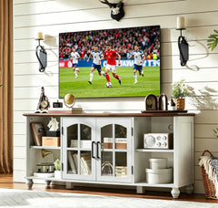 RWYHG Farmhouse TV Stand for 60 in TV, Entertainment Center for Living Room