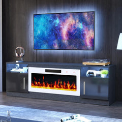 PRETZI Fireplace TV Stand with 36" Fireplace Up to 80" TVs for Living Room