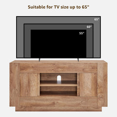 OKD 70" TV Stand for 80" TV, Thick Block Media Console, Antique White