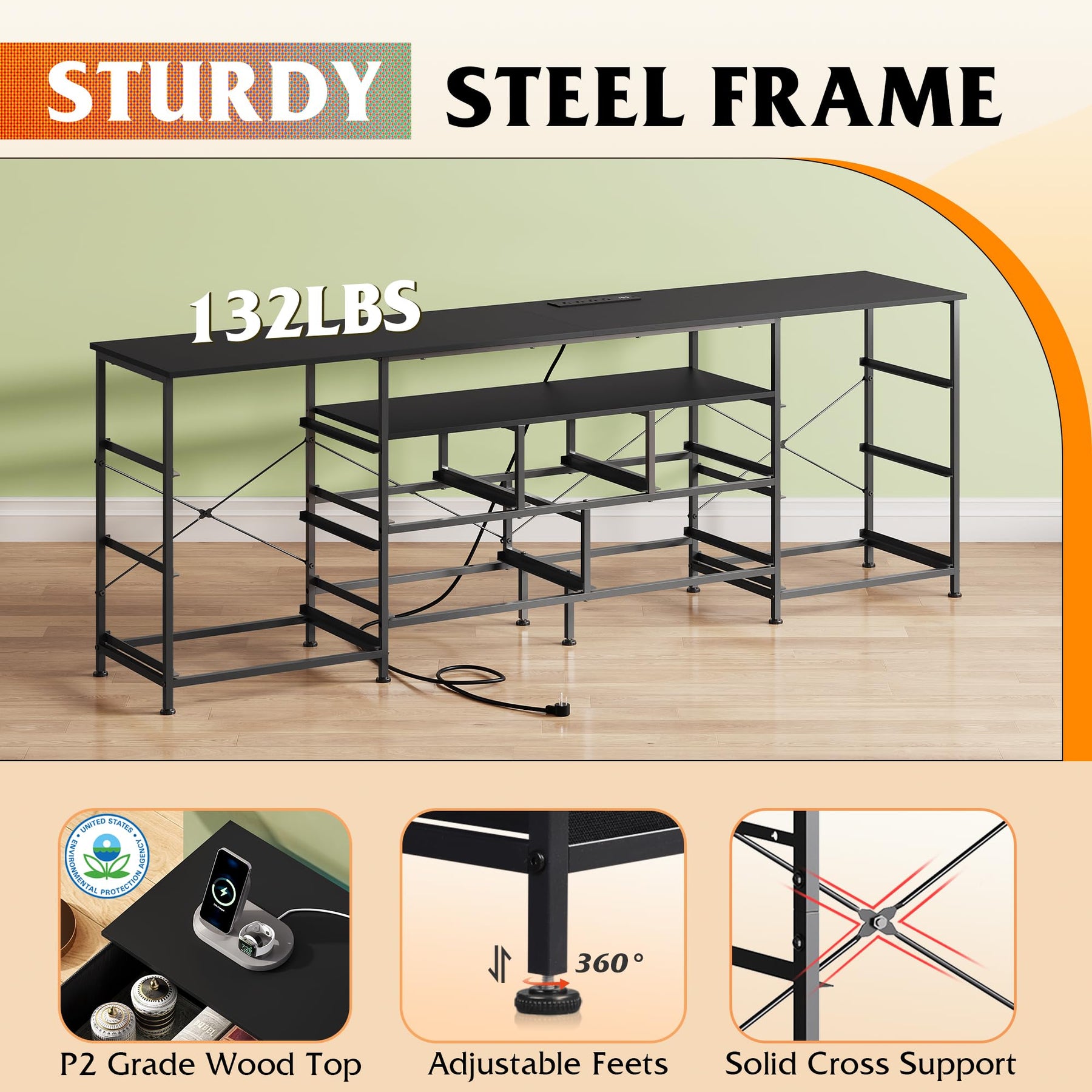 WLIVE LED Dresser TV Stand for 75 Inch TV, 12 Drawers, Black