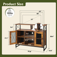 WLIVE TV Stand 55 inch TV, Tall Entertainment Center with Storage, Farmhouse Industrial TV Console for Bedroom Living Room, Rustic Brown