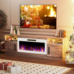 VITESSE 70”Fireplace TV Stand,Modern Entertainment Center Heating Fireplace