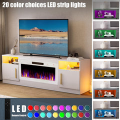 VITESSE 70”Fireplace TV Stand,Modern Entertainment Center Heating Fireplace