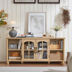 RWYHG Farmhouse TV Stand for 60 in TV, Entertainment Center for Living Room