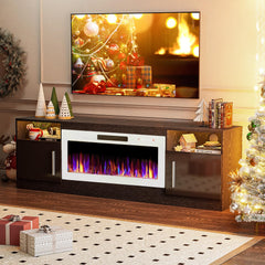 VITESSE 70”Fireplace TV Stand,Modern Entertainment Center Heating Fireplace