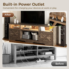 Casaottima TV Stand for 65 Inch TV, Entertainment Center, White