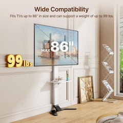 ECOTINY Tall Floor TV Stand for 37-86" TVs, Ultra Slim, Black