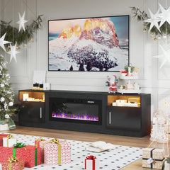 PRETZI Fireplace TV Stand with 36" Fireplace Up to 80" TVs for Living Room