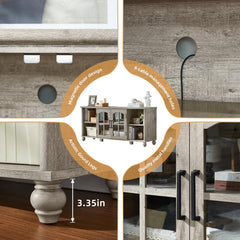 RWYHG Farmhouse TV Stand for 60 in TV, Entertainment Center for Living Room