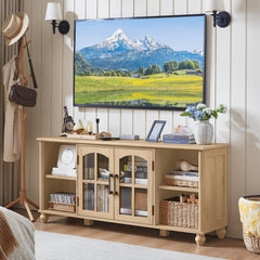 RWYHG Farmhouse TV Stand for 60 in TV, Entertainment Center for Living Room