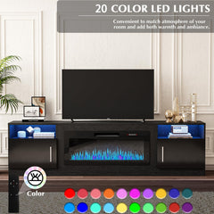 VITESSE 70”Fireplace TV Stand,Modern Entertainment Center Heating Fireplace