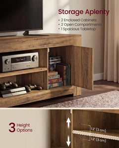 VASAGLE TV Stand, Farmhouse Entertainment Center with Storage Cabinets