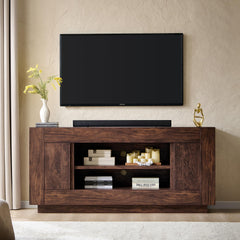 OKD 70" TV Stand for 80" TV, Thick Block Media Console, Antique White