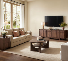 Vitalikus 65.6" Mid Century Modern TV Stand for 75 Inch TV, Walnut