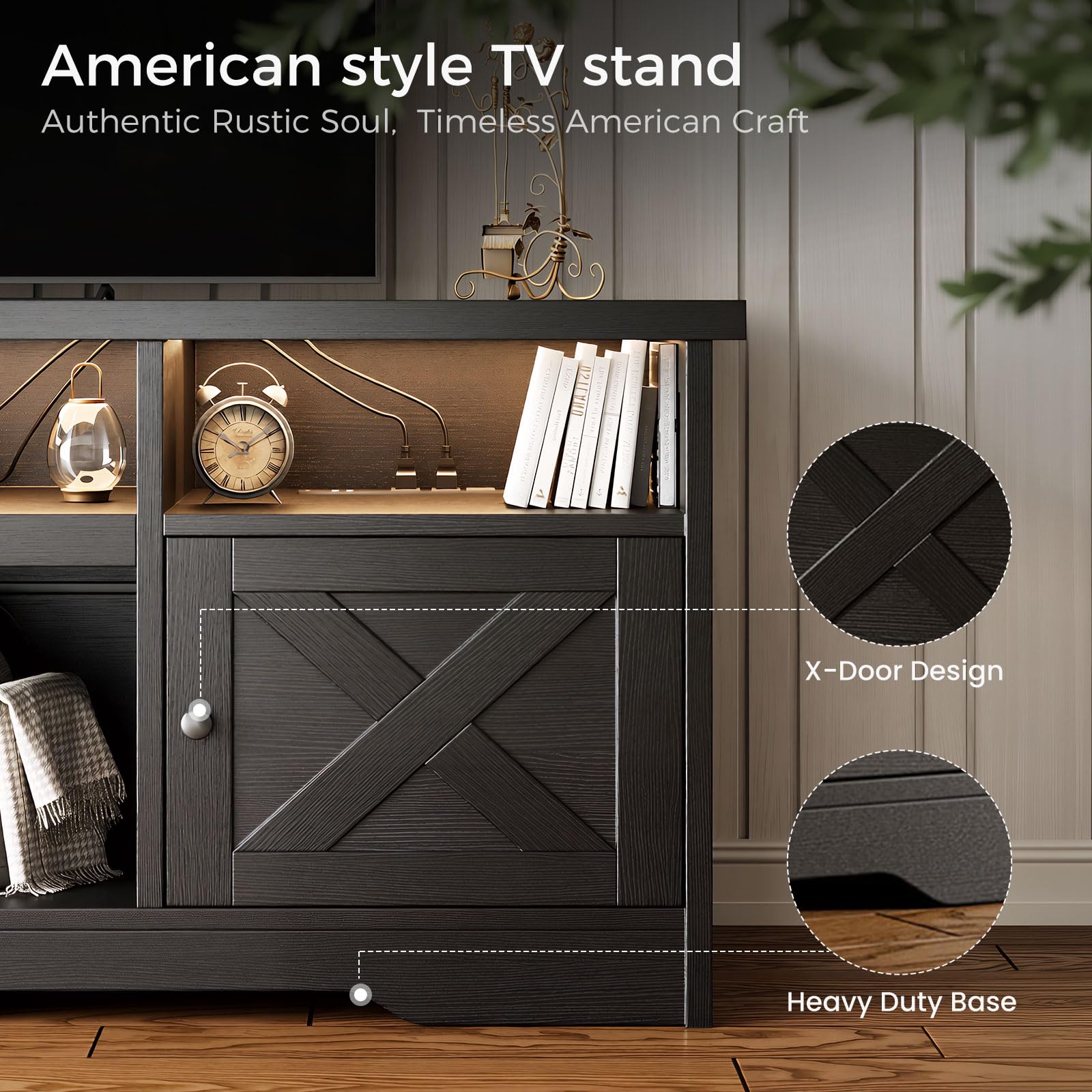 Casaottima TV Stand for 65 Inch TV, Entertainment Center, White