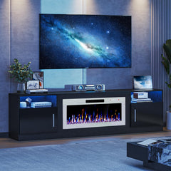VITESSE 70”Fireplace TV Stand,Modern Entertainment Center Heating Fireplace