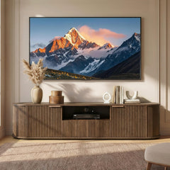 CHITA 70" Fluted TV Stands TV Console with Drawers for TVs Up to 80",Walnut