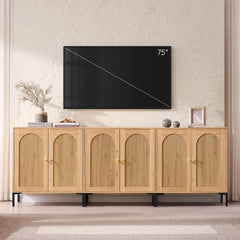 IFBUY 92.63" W Mid Century Modern TV Stands for Living Room, Brown