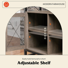 WLIVE TV Stand 55 inch TV, Tall Entertainment Center with Storage, Farmhouse Industrial TV Console for Bedroom Living Room, Rustic Brown