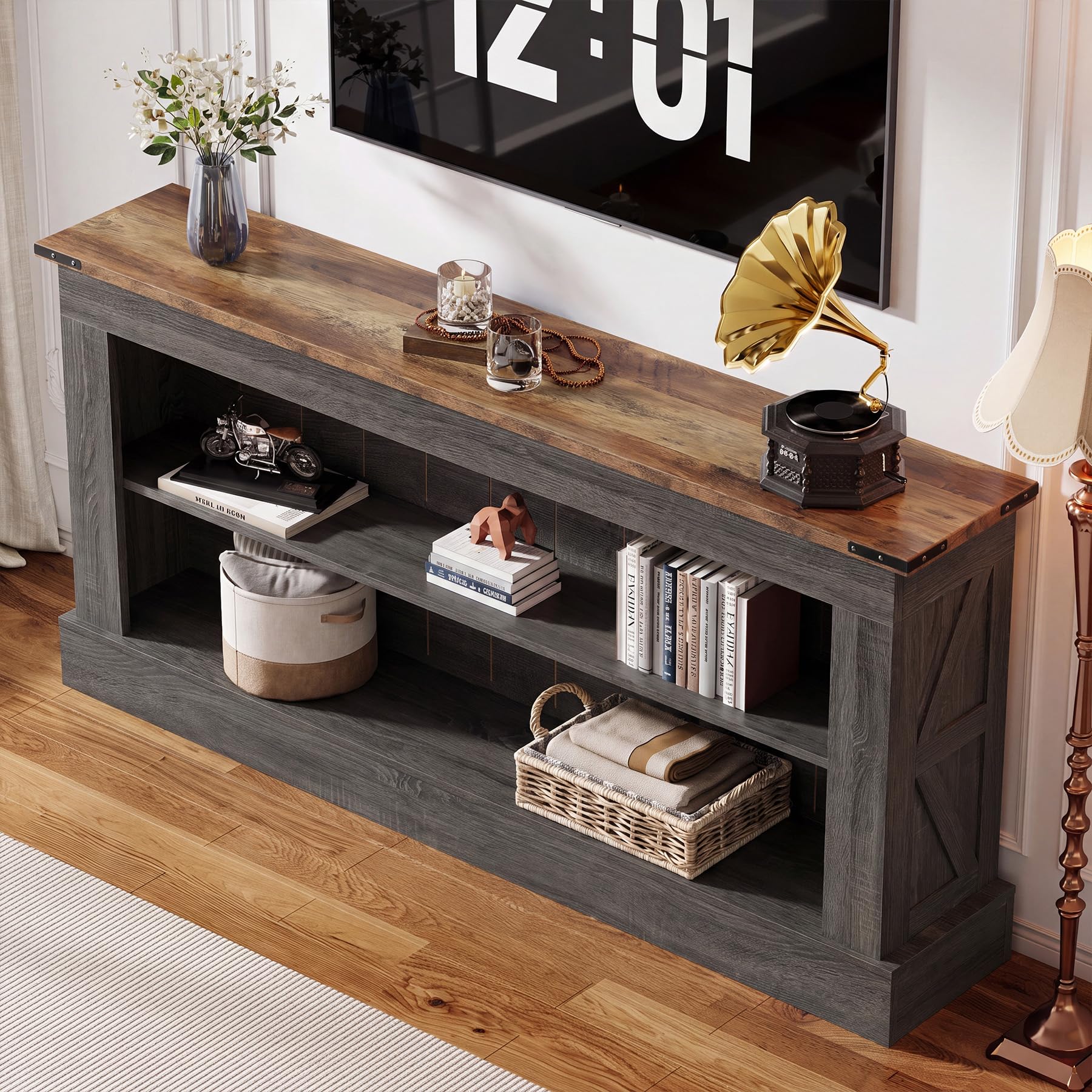 Tribesigns TV Stand, Farmhouse TV Stand for 50-70 Inches TVs