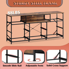 WLIVE LED Dresser TV Stand for 75 Inch TV, 12 Drawers, Black