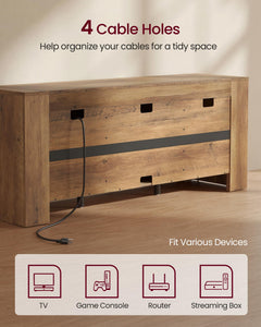 VASAGLE TV Stand, Farmhouse Entertainment Center with Storage Cabinets