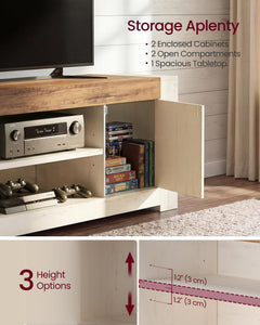 VASAGLE TV Stand, Farmhouse Entertainment Center with Storage Cabinets