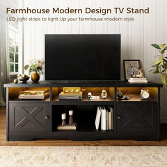 Casaottima TV Stand for 65 Inch TV, Entertainment Center, White