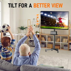 Motorized Rolling TV Stand on Wheels for 32-75 Inch TVs/Screens