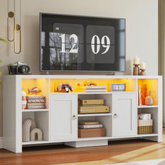 LIKIMIO 70" TV Stand for TVs up to 80", LED Entertainment Center, Black