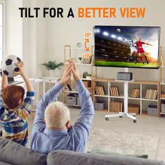 Motorized Rolling TV Stand on Wheels for 32-75 Inch TVs/Screens