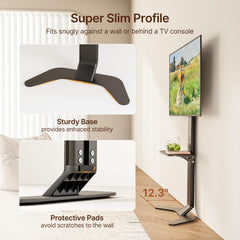 ECOTINY Tall Floor TV Stand for 37-86" TVs, Ultra Slim, Black